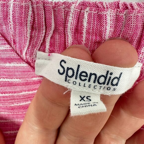 Splendid Chandler Dress Bright Pink V Neck Midi Dress Spaghetti Straps Size XS - Picture 5 of 11